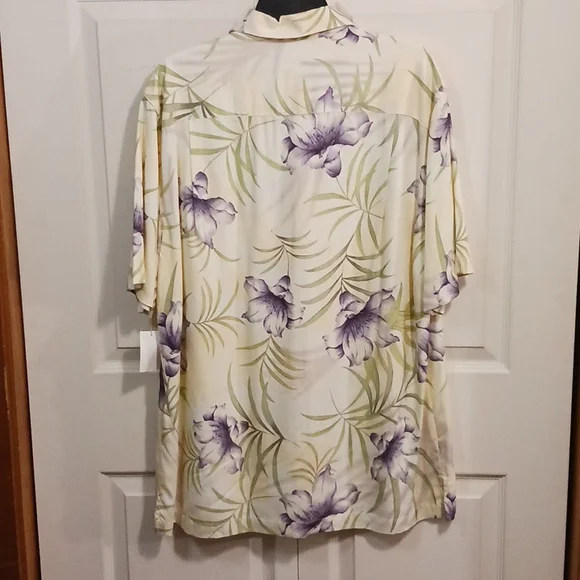 Caribbean Joe tropical flower print button down - Med - Picture 5 of 9